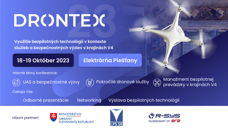 Dvojdňová konferencia DRONTEX 2023 otvorí témy dronových služieb a bezpečnosti