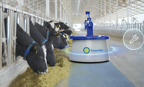 Dopĺňanie krmiva pre zvieratá pomocou robota