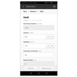 Menu nastavenia hodnôt reakcie v aplikácii Bender Connect App