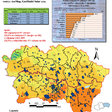 Obr. 7 Lokalizácia a sumárny výkon pripojených FV zdrojov na úrovní obcí Východného Slovenska k 30.6.2011 a globálne horizontálne žiarenie na východnom Slovensku Zdroj: MH SR, SolarGIS