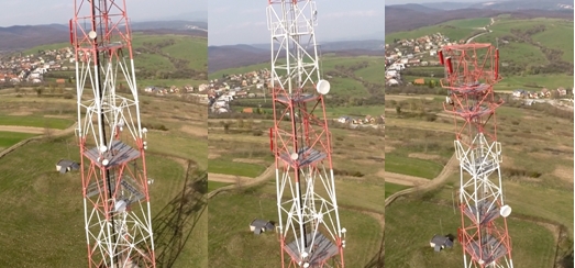 Obr. 7: Quadrocopter pri kontrolnom snímkovaní vysielača