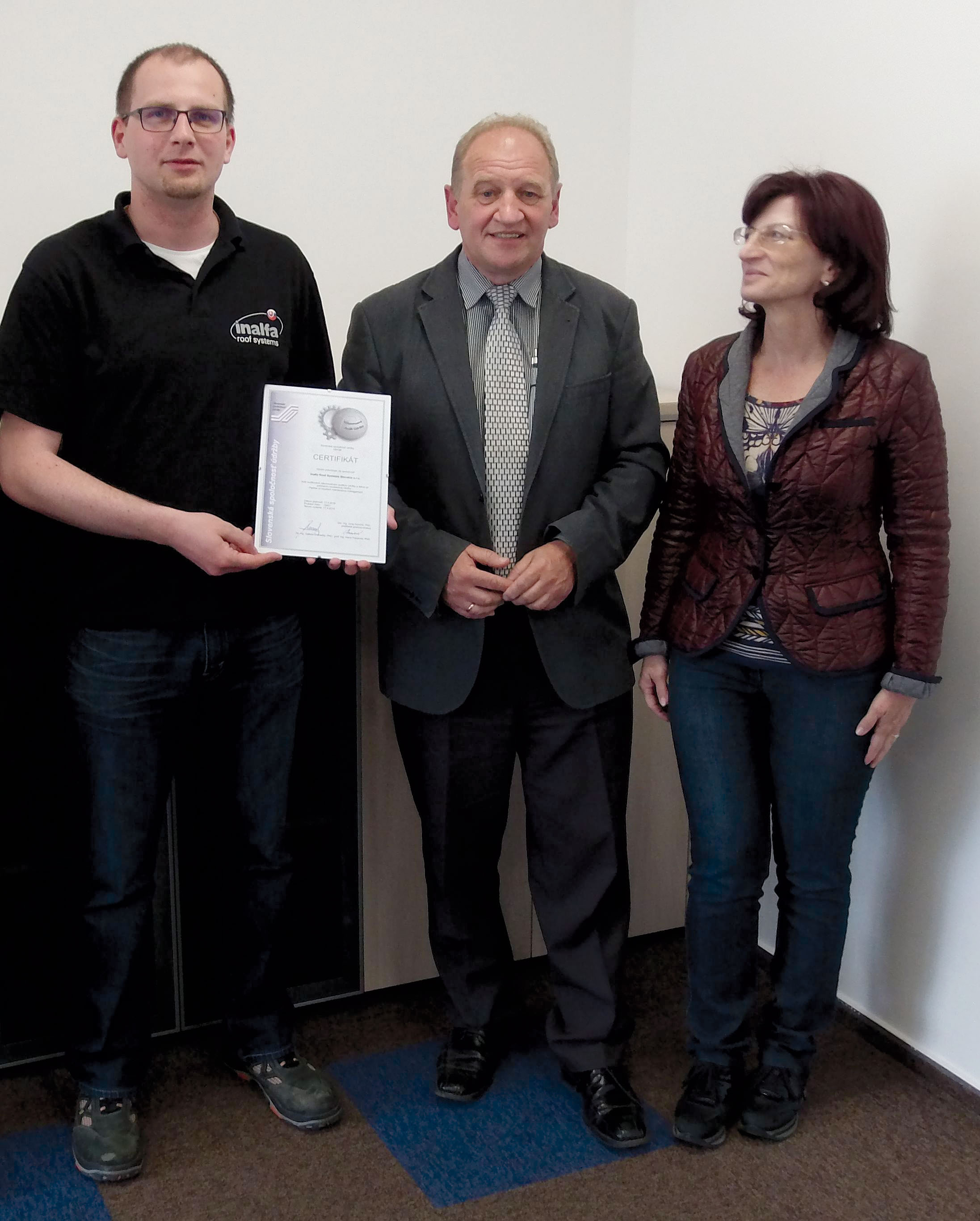 Obr. 3 Spoločnosť získala certifikát s platnosťou 3 roky