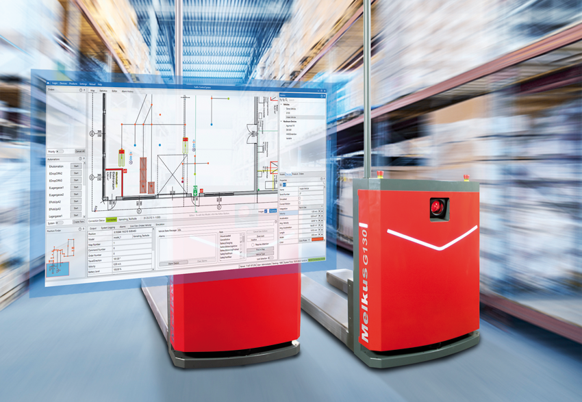Obr. 4 SIGMATEK Traffic Control System (TCS) umožňuje integráciu AMR bez ohľadu na ich značku do bežných systémov AGV, ako aj ich prepojenie s okolitými IT a automatizačnými systémami.