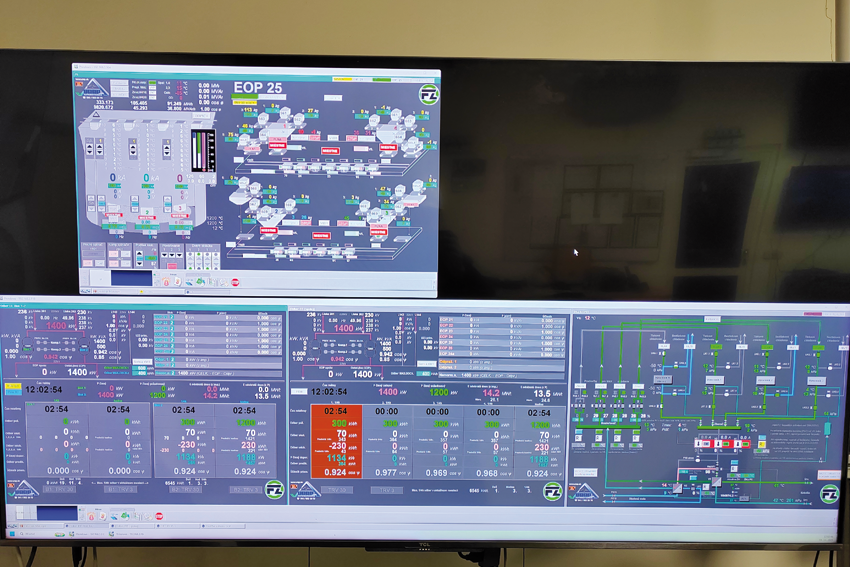 Vizualizácia riadenie elektrického režimu v centrálnej dozorni