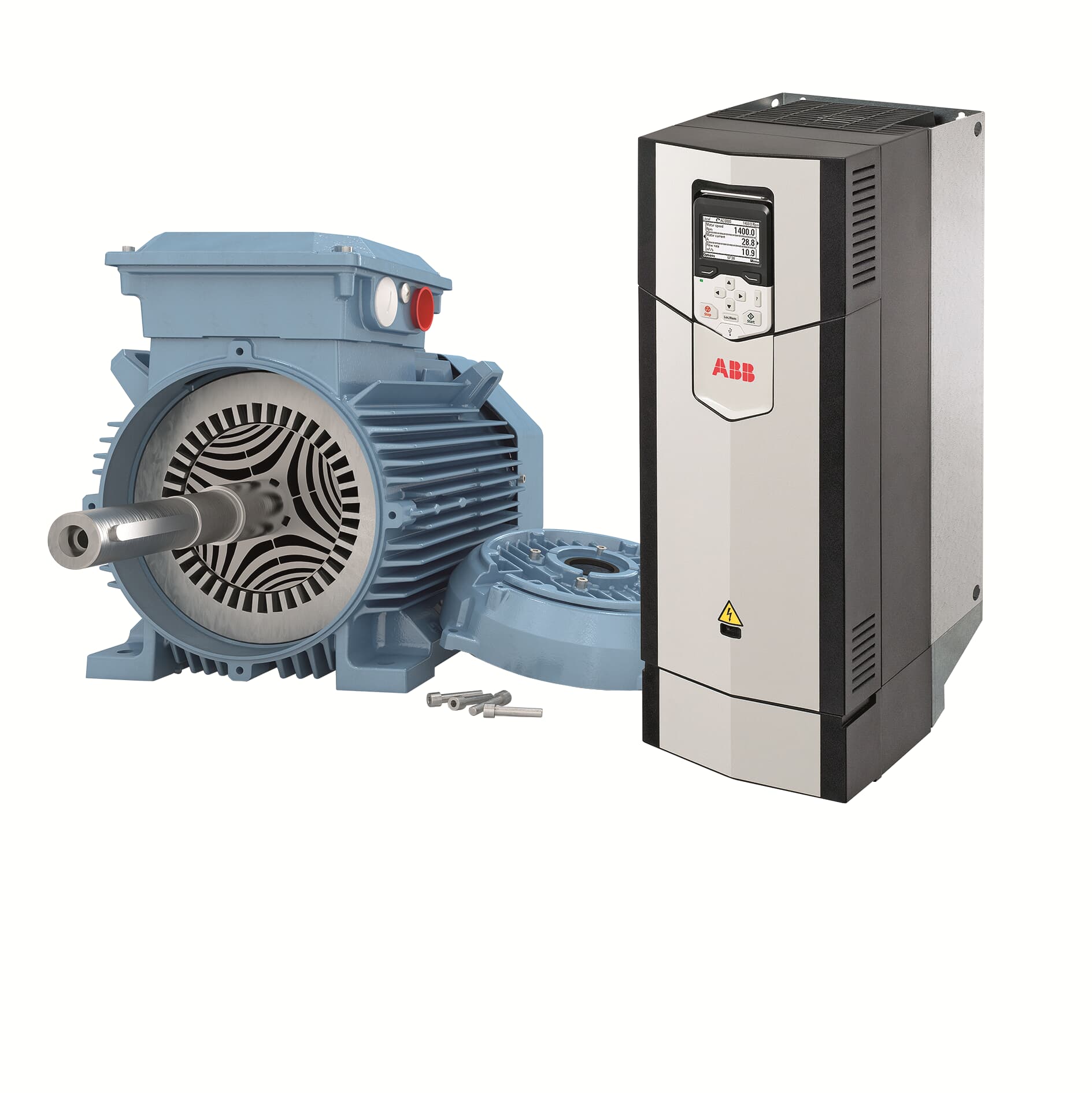 Obr. 1 SynRM motor s meničom ACS880