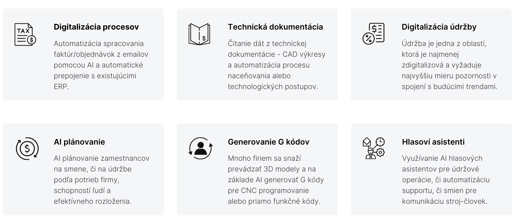 Obr. 1 Časté prípady použitia UI v podnikoch