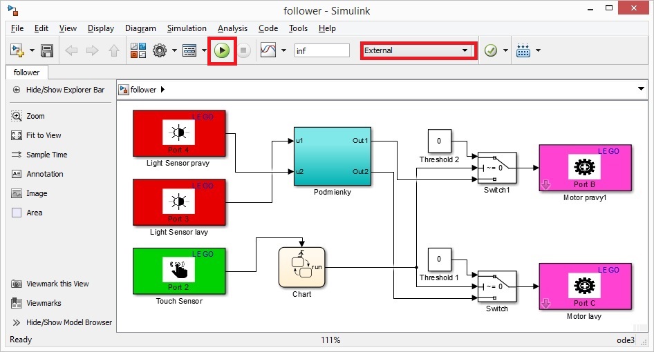 Príklad sledovania čiary lego mindstorms nxt spracovaný v matlabe - Obr11