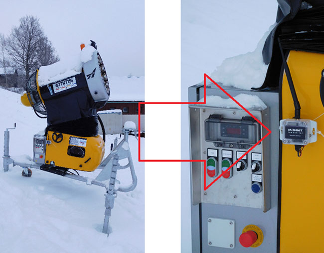 Zvýšenie efektivity pri zasnežovaní v lyžiarskych strediskách - senzor Monnit na sneznem delu