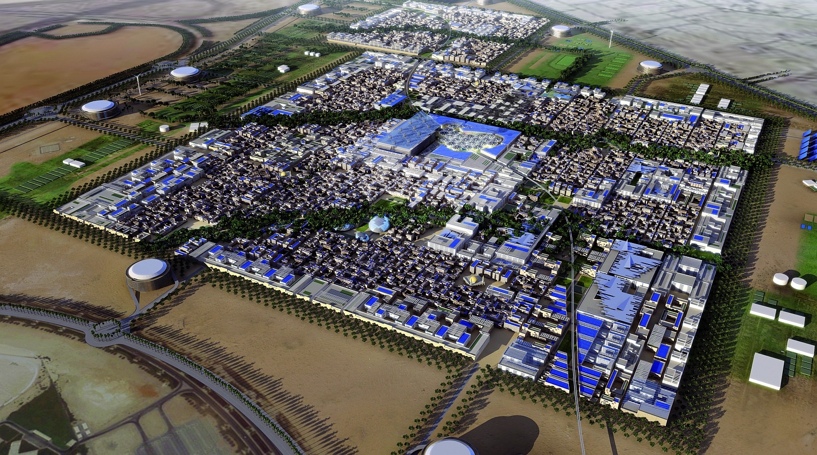 Masdar City: soběstačné ekologické město v poušti bez aut
