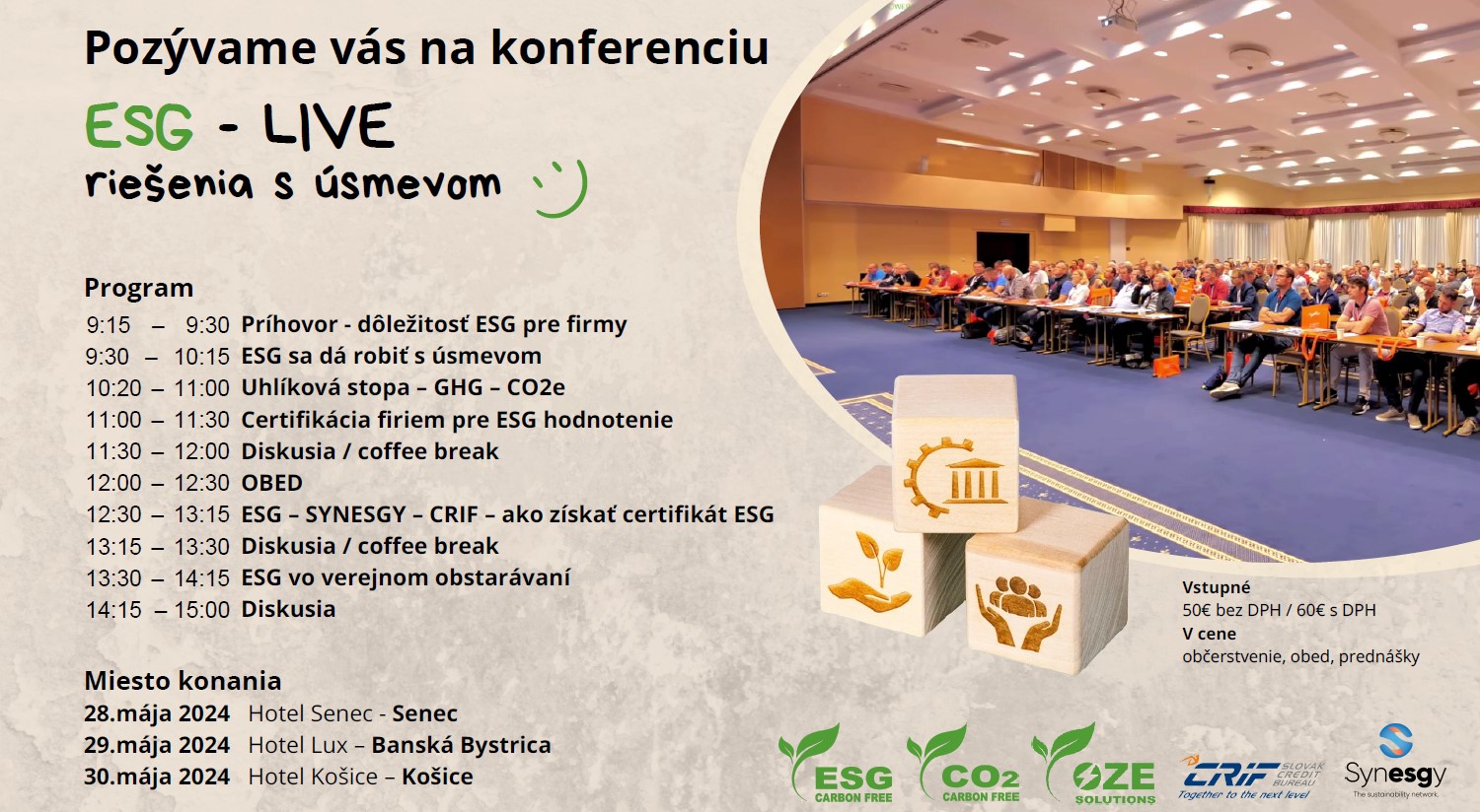 ESG LIVE 2024; Senec, Banská Bystrica, Košice